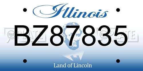 BZ87835 Illinois License Plate