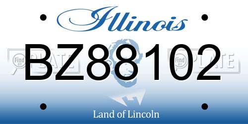 BZ88102 Illinois License Plate