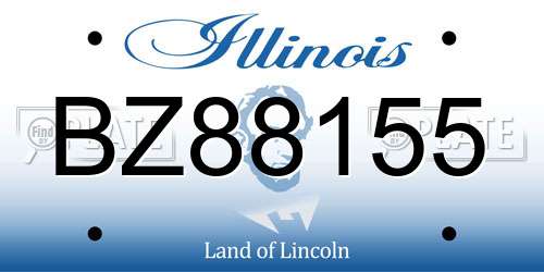 BZ88155 Illinois License Plate