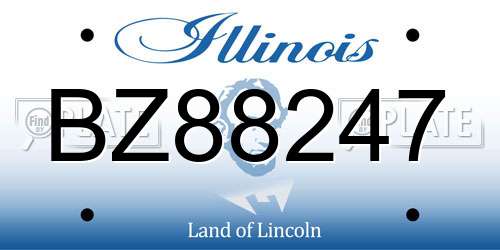 BZ88247 Illinois License Plate