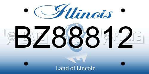 BZ88812 Illinois License Plate