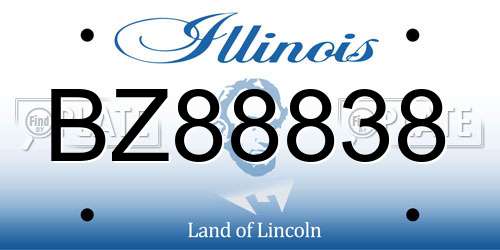 BZ88838 Illinois License Plate
