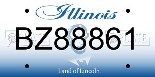 BZ88861 Illinois License Plate