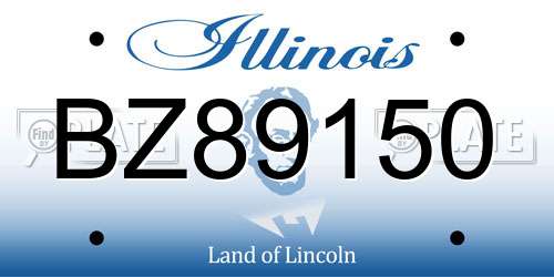 BZ89150 Illinois License Plate