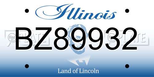 BZ89932 Illinois License Plate