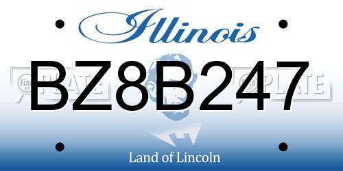 BZ8B247 Illinois License Plate