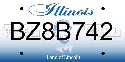 BZ8B742 Illinois License Plate