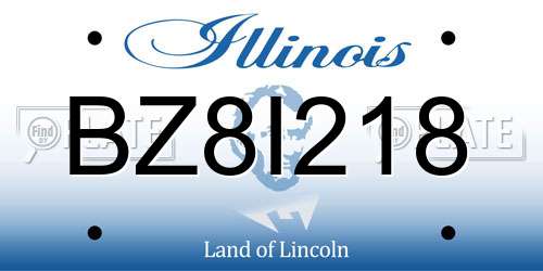 BZ8I218 Illinois License Plate