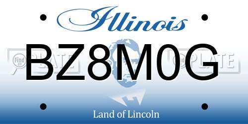 BZ8M0G Illinois License Plate