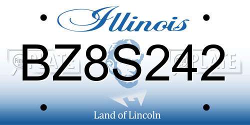 BZ8S242 Illinois License Plate