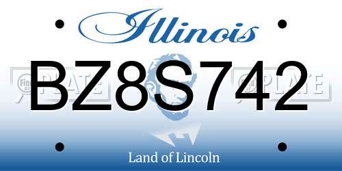 BZ8S742 Illinois License Plate