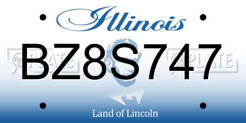 BZ8S747 Illinois License Plate