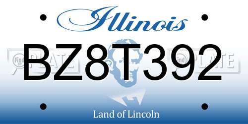 BZ8T392 Illinois License Plate