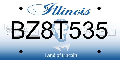 BZ8T535 Illinois License Plate