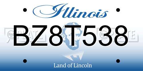 BZ8T538 Illinois License Plate