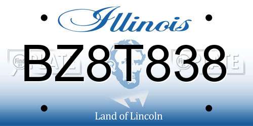 BZ8T838 Illinois License Plate