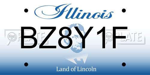 BZ8Y1F Illinois License Plate