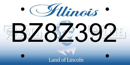 BZ8Z392 Illinois License Plate