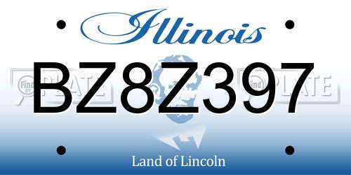 BZ8Z397 Illinois License Plate