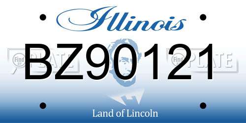 BZ90121 Illinois License Plate