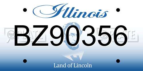 BZ90356 Illinois License Plate
