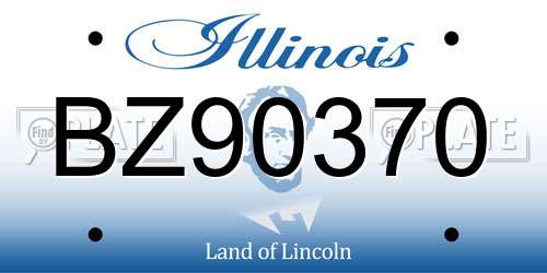BZ90370 Illinois License Plate