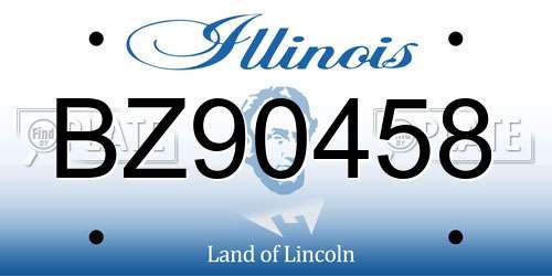 BZ90458 Illinois License Plate