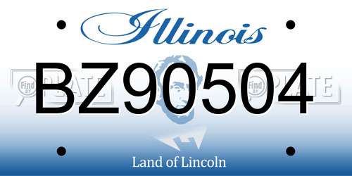 BZ90504 Illinois License Plate