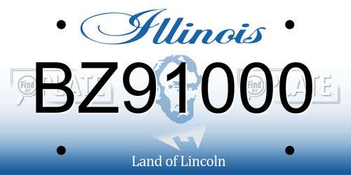 BZ91000 Illinois License Plate