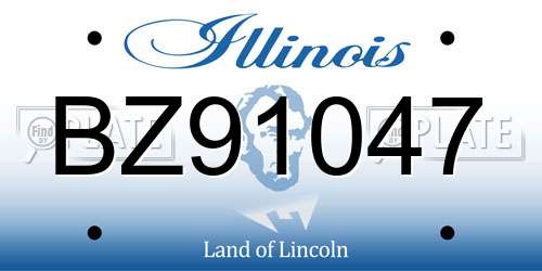 BZ91047 Illinois License Plate
