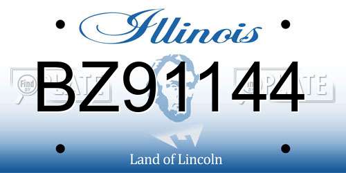 BZ91144 Illinois License Plate