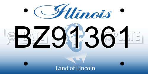 BZ91361 Illinois License Plate