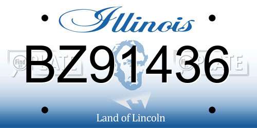 BZ91436 Illinois License Plate