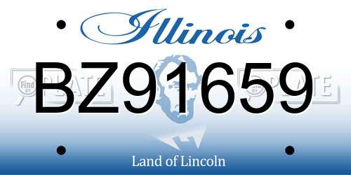BZ91659 Illinois License Plate