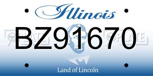 BZ91670 Illinois License Plate