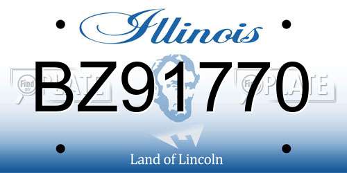 BZ91770 Illinois License Plate