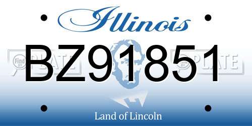 BZ91851 Illinois License Plate