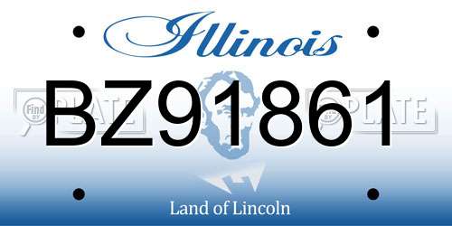 BZ91861 Illinois License Plate