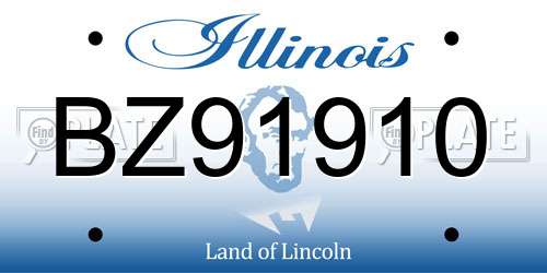 BZ91910 Illinois License Plate