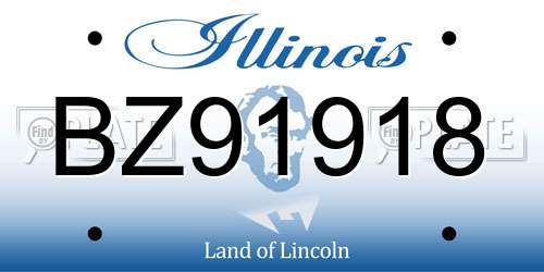 BZ91918 Illinois License Plate
