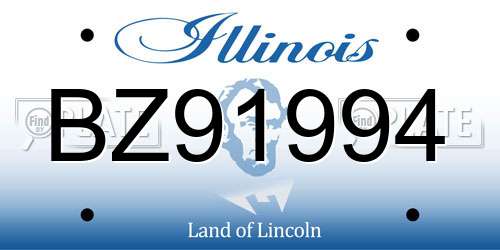 BZ91994 Illinois License Plate