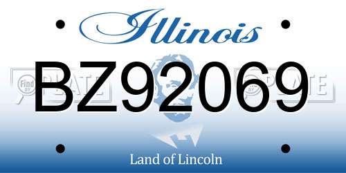 BZ92069 Illinois License Plate