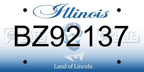 BZ92137 Illinois License Plate