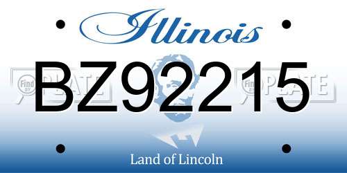 BZ92215 Illinois License Plate