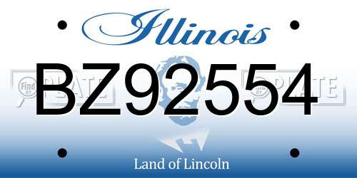 BZ92554 Illinois License Plate