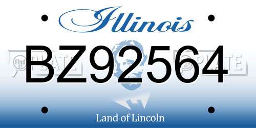BZ92564 Illinois License Plate