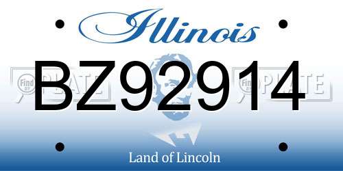 BZ92914 Illinois License Plate