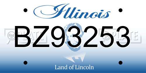BZ93253 Illinois License Plate