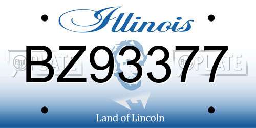 BZ93377 Illinois License Plate