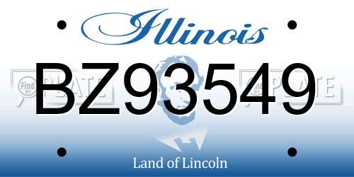 BZ93549 Illinois License Plate